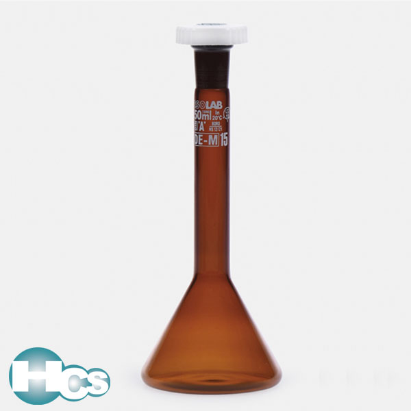 Isolab Class A Trapezoidal Volumetric Flask amber Borosilicate Glass