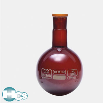 Isolab ground neck flask with round bottom,amber glass