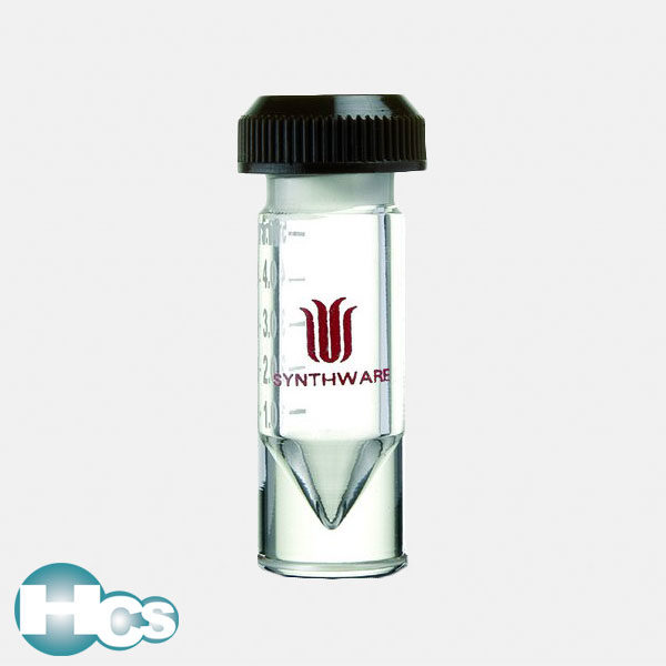 Synthware graduated conical reaction vial with heavy wall