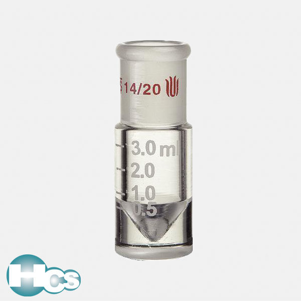 synthware graduated conical reaction vial, 14/20