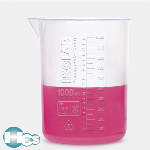 Isolab Polypropylene low form beaker with embossed scale