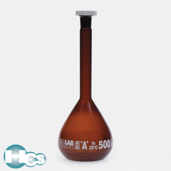 Isolab Class A Volumetric Flask Amber Borosilicate Glass