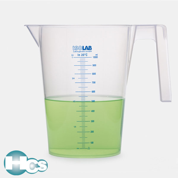 Isolab polypropylene pitcher with blue printed scale