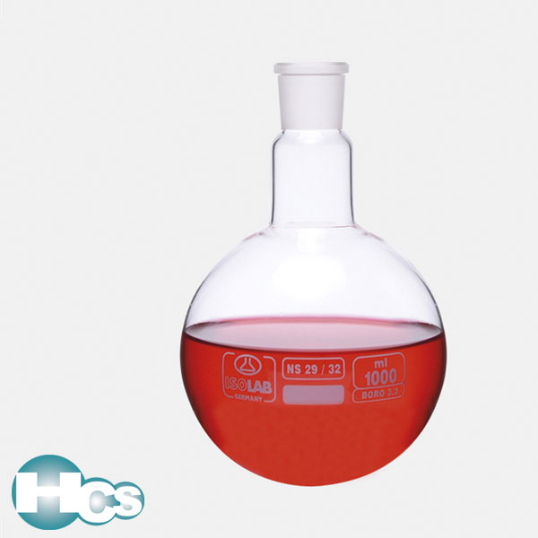 Isolab flask Ground neck round bottom clear glass